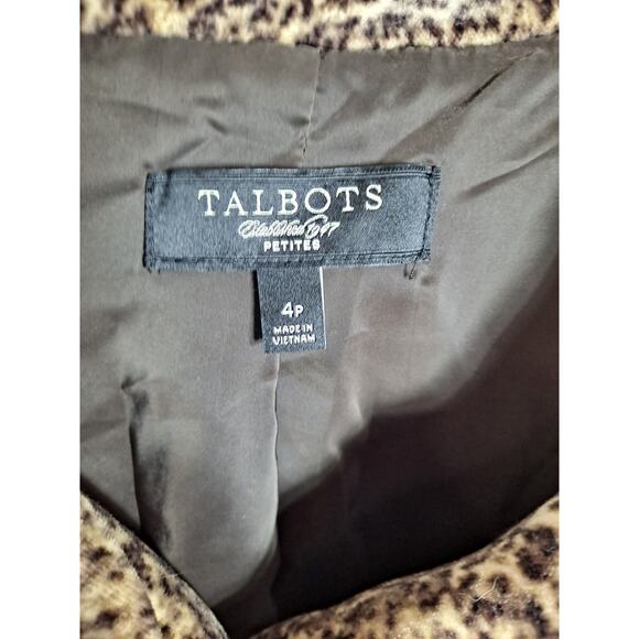 Talbots Women's Vintage Leopard Print ‘The Jackie Fit’ Velvet Coat Size 4P - Picture 6 of 7